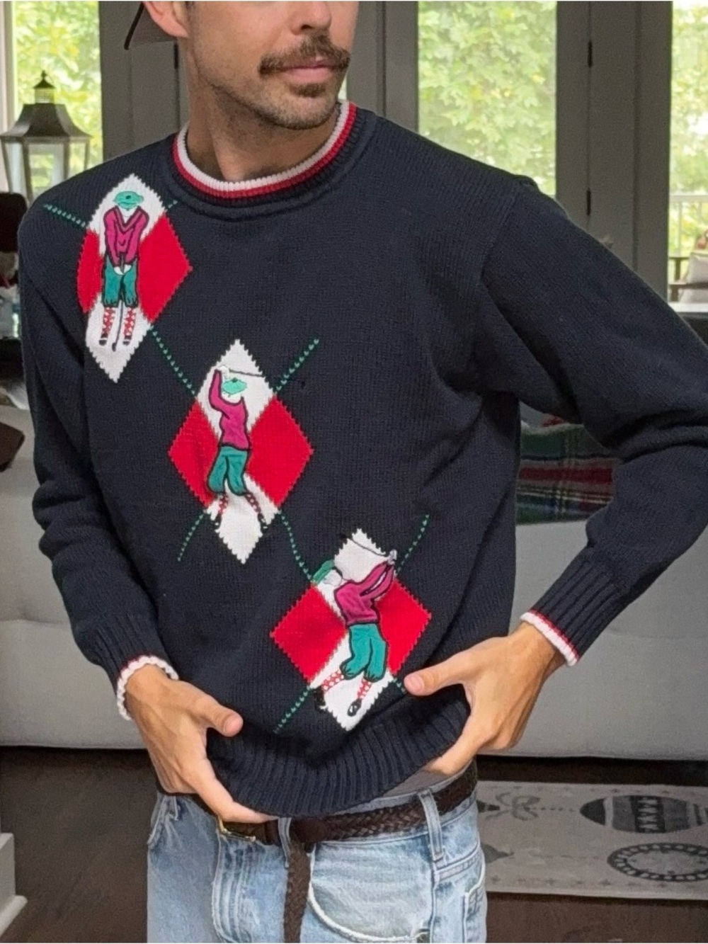 🏌️ Vintage English Sports Shop Bermuda Golf Argyle Sweater